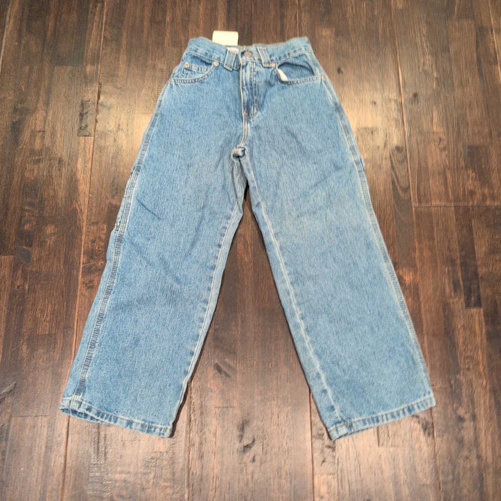 New Vintage Faded Glory‎ Boys 8S Carpenter Jeans Light Wash Denim Y2K Baggy